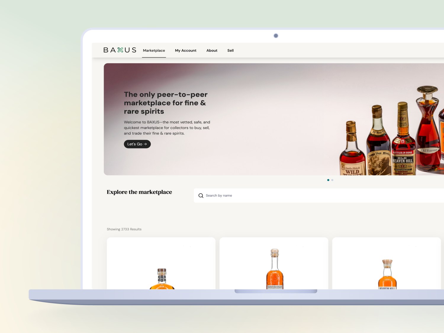 BAXUS marketplace on the web, browse fine and rare spirits